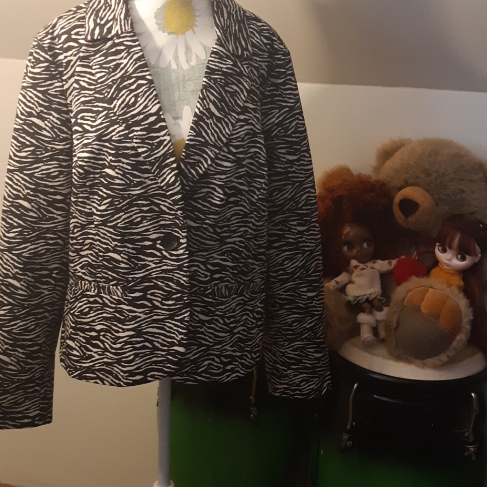 Sandro Studio Zebra Print Blazer